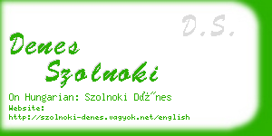 denes szolnoki business card